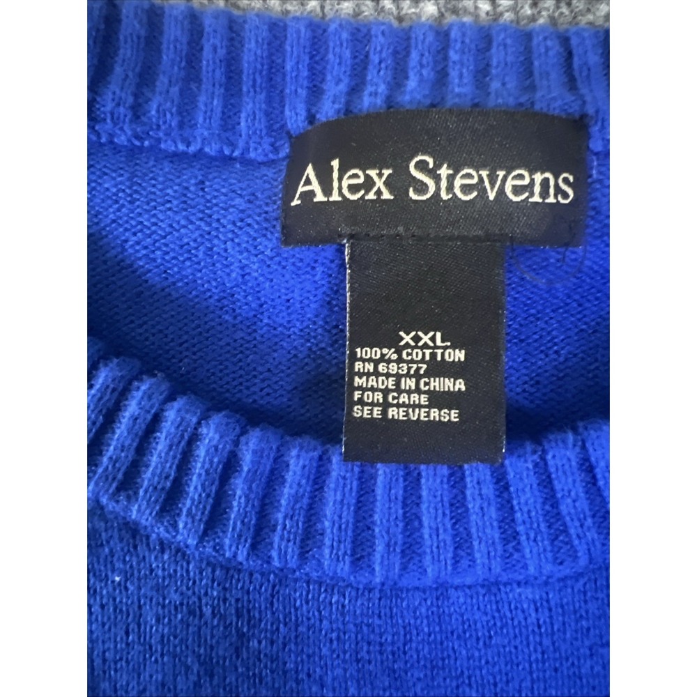 Alex Stevens Ugly Sweater Men's XXL Blue Dog Peeing on Snowman Christmas‎ Party - Picture 4 of 6